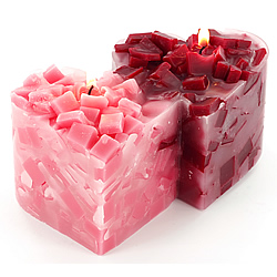 Double Heart Chunk Candle