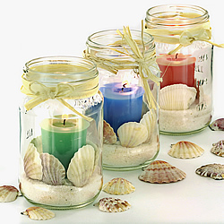 Beach Themed Votive Centerpieces